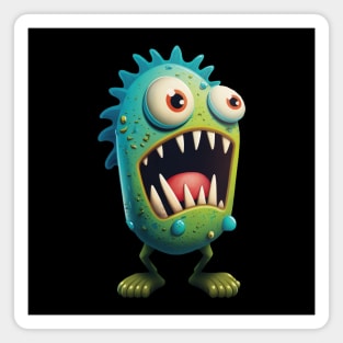 Green and Blue Cute Monster Magnet